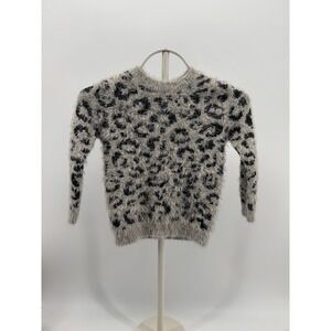Jessica Simpson Girls Fuzzy Leopard Sweater Size XS Cozy Soft Animal Print5/6